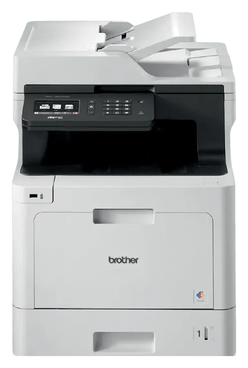 Multifuncional laser colorida de escritório, com alimentador automático de documentos e painel de toque